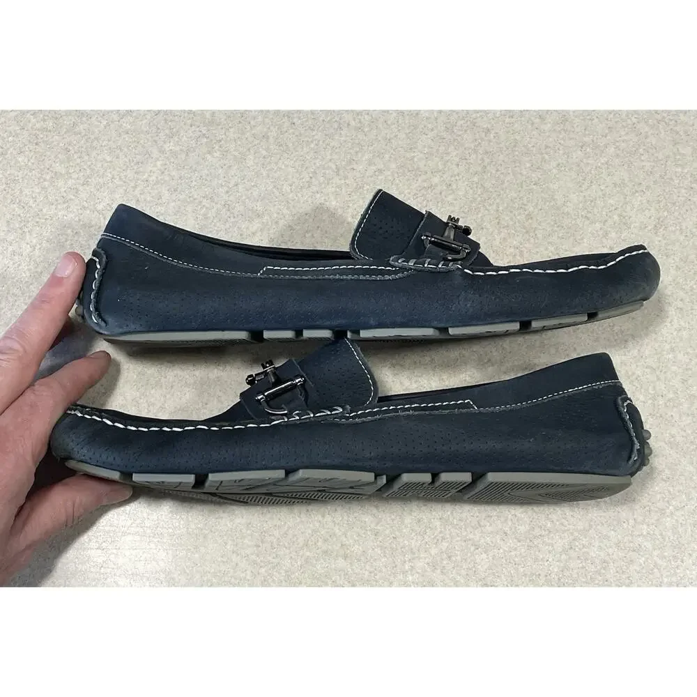 Men's Wallin & Bros Warren Blue Leather Loafer Driver Size 11.5 M Made In Brazil
